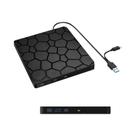 Leitor E Gravador De DVD RW Externo Slim USB 3.0 Tipo C Com 2 Portas Para Laptop PC Notebook