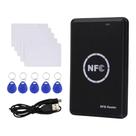 Leitor Gravador Rfid-nfc T5577 13.56mhz Usb + Cartões Id Ic Preto