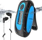 Leitor MP3 impermeável AGPTEK IPX8 com tela e fones de ouvido