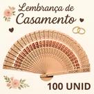 Lembrança de Casamento Leque Japonês de Madeira com Flores