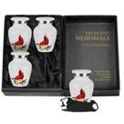 Lembrança pequena Urn Trupoint Memorials, pacote com 4 unidades, Red Cardinal