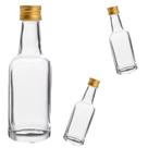 Lembrancinha Garrafa De Vidro 50ml Tampa Aluminio Dourada 10 Un