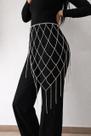 Lenço cinto de corrente com franjas da moda bodychain acessórios Banhos:Prateado