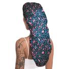 Lenço de cabelo acetinado com estampa de leopardo azul 60x28cm