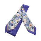 Lenço De Cabelo Feminino Em Cetim De Seda Com Estampa Floral, Fita Longa Fina Para Pulso E Pescoço,
