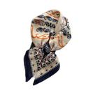 Lenço De Cetim Com Estampa Floral 70cm Design Luxuoso Para Mulheres, Laço Para Cabelo, Pescoço, Mão,