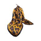 Lenço De Cetim Quadrado Com Estampa De Leopardo De 70cm Para Mulheres, Bandana De Cabelo Luxuosa