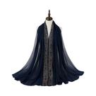 Lenço De Chiffon Com Renda Para Mulheres, Hijab Islâmico, Coberturas Para a Cabeça Muçulmana