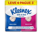 Lenço de Papel de Bolso Folha Tripla Kleenex Dia a Dia 4 Unidades com 10 Folhas Cada