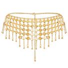 Lenço de quadril Belly Dance Topbuti Gold 110 cm ajustável Lenço de quadril Belly Dance Topbuti Gold 110 cm ajustável
