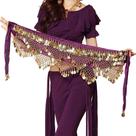Lenço de quadril Wuchieal feminino Sweet Bellydance de veludo roxo Lenço de quadril Wuchieal feminino Sweet Bellydance de veludo roxo