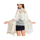 Lenço De Renda Com Bordado Floral Para Mulheres, Véu Triangular, Poncho Para Casamento E Festa,