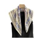 Lenço De Seda Com Estampa Floral De Pássaros 70x70cm Estilo Coreano, Xale Grande De Veludo Quente