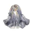 Lenço De Seda Com Estampa Floral Para Mulheres, Xale Longo, Protetor Solar Para Praia, Hijab