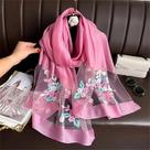 Lenço De Seda E Lã Com Bordado Floral Para Mulheres, Hijab Pashmina, Xale Fino Para Primavera E