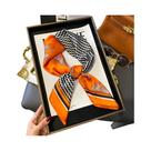 Lenço De Seda Feminino 70x70cm Luxuoso Com Estampa De Corrente Fino Para Pescoço Proteção Solar Moda