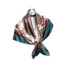 Lenço De Seda Feminino 90x90cm, Hijab, Xale, Estampa Fashion, Lenço De Cabeça, Bandana, Pareô De