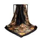 Lenço De Seda Grande Com Estampa Vintage Versátil Para Primavera, Lenço Quadrado De 90x90 Cm Com