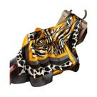 Lenço De Seda Imitada Com Estampa De Zebra E Leopardo De 70cm Para Mulheres, Xale Retro Versátil
