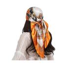 Lenço De Seda Luxuoso Feminino 90x90cm Com Estampa De Caxemira, Xale De Cetim, Bandana, Hijab,