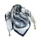 Lenço De Seda Luxuoso Feminino Com Fecho Magnético, Estampado, Quadrado, Para Outono E Inverno,