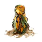 Lenço De Seda Luxuoso Para Mulheres 90x90cm, Estampa Grande, Xale Quadrado, Hijab, Acessório De