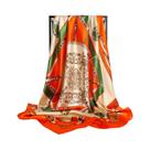 Lenço De Seda Luxuoso Para Mulheres 90x90cm, Estampado, Grande, Acessório De Cabelo Designer