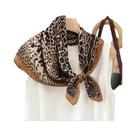 Lenço De Seda Satin Com Estampa De Leopardo 70X70cm, Xale Macio E Liso, Hijab, Faixa De Cabelo,