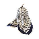 Lenço De Seda Satinada Para Mulheres Com Estampa Listrada, Bandana Quadrada, Muffler Para Pescoço,