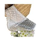 Lenço De Seda Triangular Branco Com Renda Floral Para Mulheres: Elegante, Respirável E Estilo