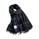 Lenço de Viagem Feminino de Caxemira - Xadrez, Pashmina com Borla