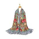 Lenço Estampado Floral Estilo Russo Feminino Retrô Com Franjas Xale Ucraniano Hijab Para Cabeça