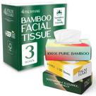 Lenço facial PALM NAKI 100% bambu, 3 camadas, 3 caixas (375 folhas)