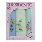 Lenço Feminino Presidente Pintado a Mão 30 x 30 Algodão P137