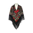 Lenço Feminino Retrô De Algodão Com Franjas E Estampa, Xale Quadrado 51x51in, Hijab, Capa Com