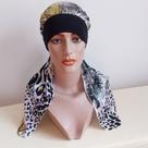 Lenço para cabeça-lenço turbante feminino peça sofisticada estampado fixa lisa