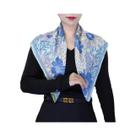 Lenço Quadrado De Algodão Com Estampa Floral 70cm Acessório De Cabelo Feminino