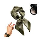 Lenço Quadrado De Cetim Com Estampa Floral Para Mulheres 275" Elegante E Fino, Protetor Solar De