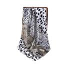 Lenço Quadrado De Imitação De Seda Com Estampa De Leopardo Para Mulheres 90CMx90CM Casual E Versátil