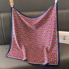 Lenço Quadrado De Seda Feminino 70x70CM Com Estampa Floral De Caju, Luxuoso Para Praia, Quatro