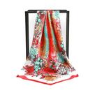 Lenço Quadrado De Seda Feminino 90cm Com Estampa Floral, Foulard De Cetim Designer, Bandana, Hijab,