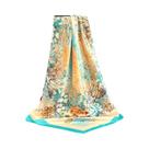 Lenço Quadrado De Seda Feminino 90cm Com Estampa Floral, Foulard De Cetim Designer, Bandana, Hijab,