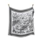 Lenço Quadrado Elegante De Cetim Para Mulheres 110x110cm Com Estampa De Flores E Folhas, Protetor