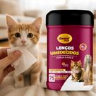 Lenço Umedecido Cereja Avelã Perfumado Cachorro Gato Banho