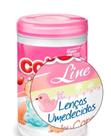 LENÇO UMEDECIDO. Cotton Line Baby Care pote rosa. Embalagem com 40 unidades de lenços.