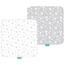 Lençóis com elástico Biloban Square Playard/Playpen 36x36, pacote com 2