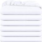 Lençóis com elástico Utopia Bedding King, pacote com 6 unidades, microfibra macia branca