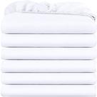Lençóis com elástico Utopia Bedding Queen, pacote com 6 unidades, microfibra macia branca