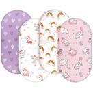Lençóis de berço FIGEPO, pacote com 4, para bebês e meninas, Soft Fit