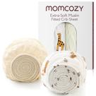 Lençóis de berço Momcozy Best Wishes, mini berço ajustado em musselina, pacote com 2